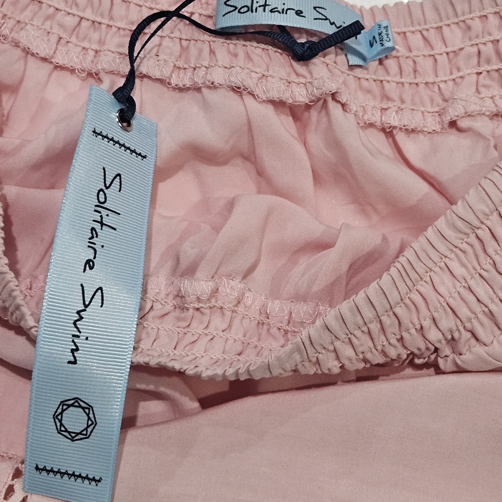 Solitaire Pink Lace Off-Shoulder Cover Up NWT - Picture 6 of 6